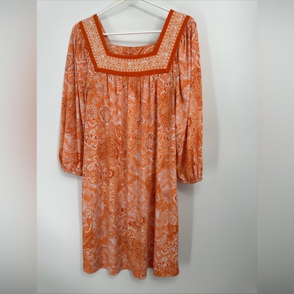 MICHAEL KORS Tunic Paisley Floral Orange Print Size M NWOT - Picture 1 of 4
